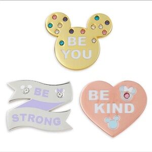 Mickey Minnie Be Flair Pin Set Disney Parks Be Kind You Strong